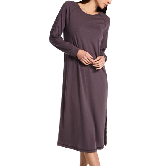 Women's Calida 32735 Deep Sleep Warming Long Sleeve Nightgown (Clay XXS)