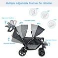 thumbnail image 5 of Infans Foldable Double Baby Stroller Lightweight Front & Back Seats Pushchair Black, 5 of 6