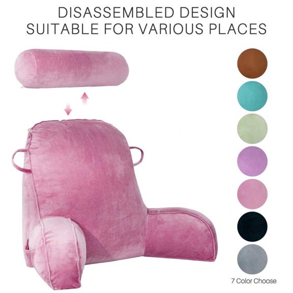 Bed Reading Pillow with Neck & Lumbar Support - Soft Armrest Backrest Seat Cushion Lounger for Bedroom Relaxation