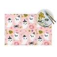thumbnail image 4 of XMXT Woven Placemats Set of 6, Cute Ghosts Pink Stain Resistant Table Runner Anti-Skid Place Mats for Dining Table, 12 x 18 inches, 4 of 6