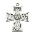 thumbnail image 3 of Catholic 4-Way Medal Cross Cruciform Pendant with Miraculous Medal, St. Joseph, St. Christopher and Sacred Heart, Made in USA, 3 of 10