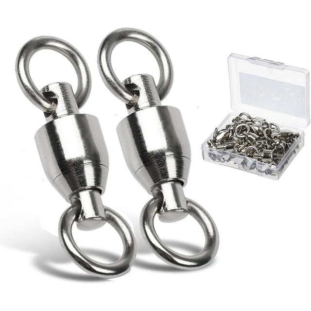 czcpp-Fishing Swivels Ball Bearing Connector High Strength Stainless Steel Solid Welded Rings Barrel Swivels Saltwater Freshwater Fishing