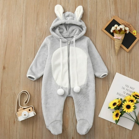 

Kids Clothes Clearance Under $5 LAWOR Newborn Kids Boys Girls Winter Cute Snowman Fleece Jumpsuit Romper Warm Outwear Gray 80