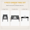thumbnail image 4 of Outsunny Ensemble de Mobilier de Patio 4 Pcs avec Causeuse, Fauteuils et Table Basse, 4 of 10