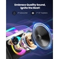 thumbnail image 2 of SORDA Portable Bluetooth Karaoke Machine for Adults & Kids - 2 Wireless Microphones, Shoulder Strap, Fun Voice Change, Support USB/AUX, for, 2 of 9
