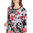 thumbnail image 4 of Alfred Dunner Womens Patchwork Diamond Floral Top, 4 of 4