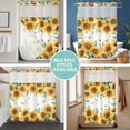 thumbnail image 5 of No Hook Shower Curtain with Snap in Liner, Pastoral Sunflower Butterfly Daisy Waterproof Bath Curtain Double Layers with See Through Top Window, Green Leaves Country Hotel Shower Curtains 60x72in, 5 of 9