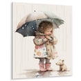thumbnail image 2 of Designart "Adorable Baby with Umbrella on a Rainy Day" Children'S Art Metal Wall Art, 2 of 5