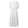 thumbnail image 4 of ZANZEA Women Short Sleeved Kaftan Long Dress Solid Color Ruffled Maxi Dresses, 4 of 10