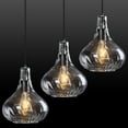 thumbnail image 5 of LMQNINE Modern Farmhouse Pendant Light,Clear Hammered Glass Shade,1-Light Black Island Lighting for Kitchen,Dining,Bedroom 1-pack, 5 of 9