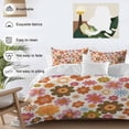 thumbnail image 4 of Bohemia Floral Bedding 3 Piece Duvet Cover Set Full Size, Vintage Orange Pink Flowers Boho Style Beige Microfiber Comforter Cover with Zipper Closure & Pillowcases, FadeResistant Quilt Cover, 4 of 9