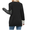 thumbnail image 4 of LYXSSBYX Long Sleeve Womens Tops Hot Sale Clearance Women's Long Sleeved Round-neck Patchwork Color Sweater Casual Loose Pullover Top, 4 of 6