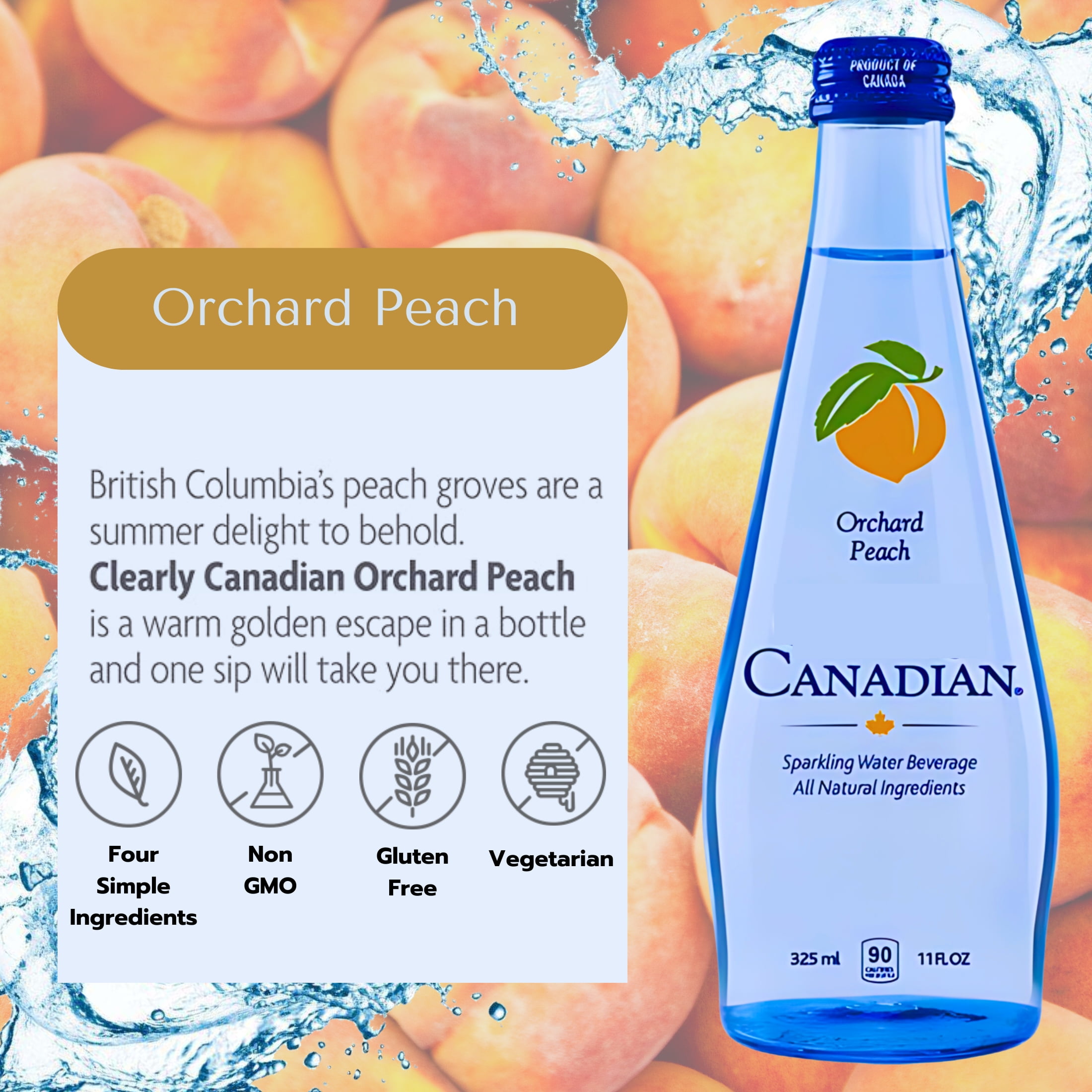 (12) Canadian Sparkling Water Beverage, 11 Floz Variety Pack FLAVOR MAY VARY Summer Strawberry  Wild Cherry Orchard Peach Mountain Blackberry Country Raspberry Fruit Flavored Party Drinks Cocktail