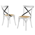 thumbnail image 1 of Side Dining Chair, Set of 2, Wood, White Black, Modern Contemporary Urban Design, Kitchen Room Cafe Bistro Restaurant Hospitality, 1 of 8