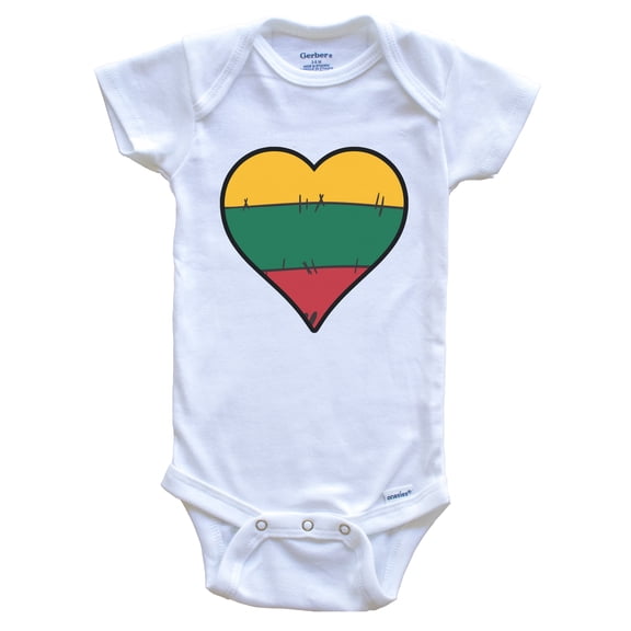 Lithuania Heart Lithuanian Flag Baby Bodysuit