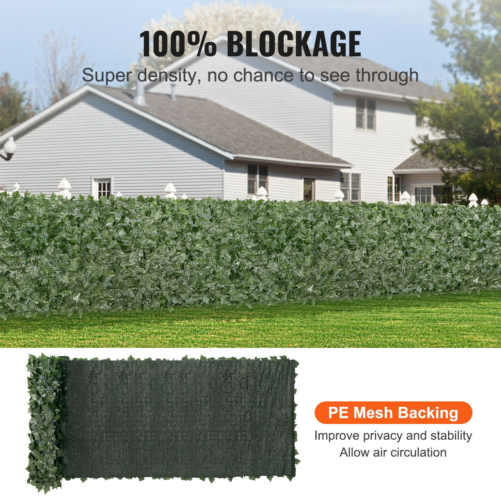Artificial Ivy Privacy Fence 39x158 Inch UV-Resistant Silk Leaves for Garden Balcony