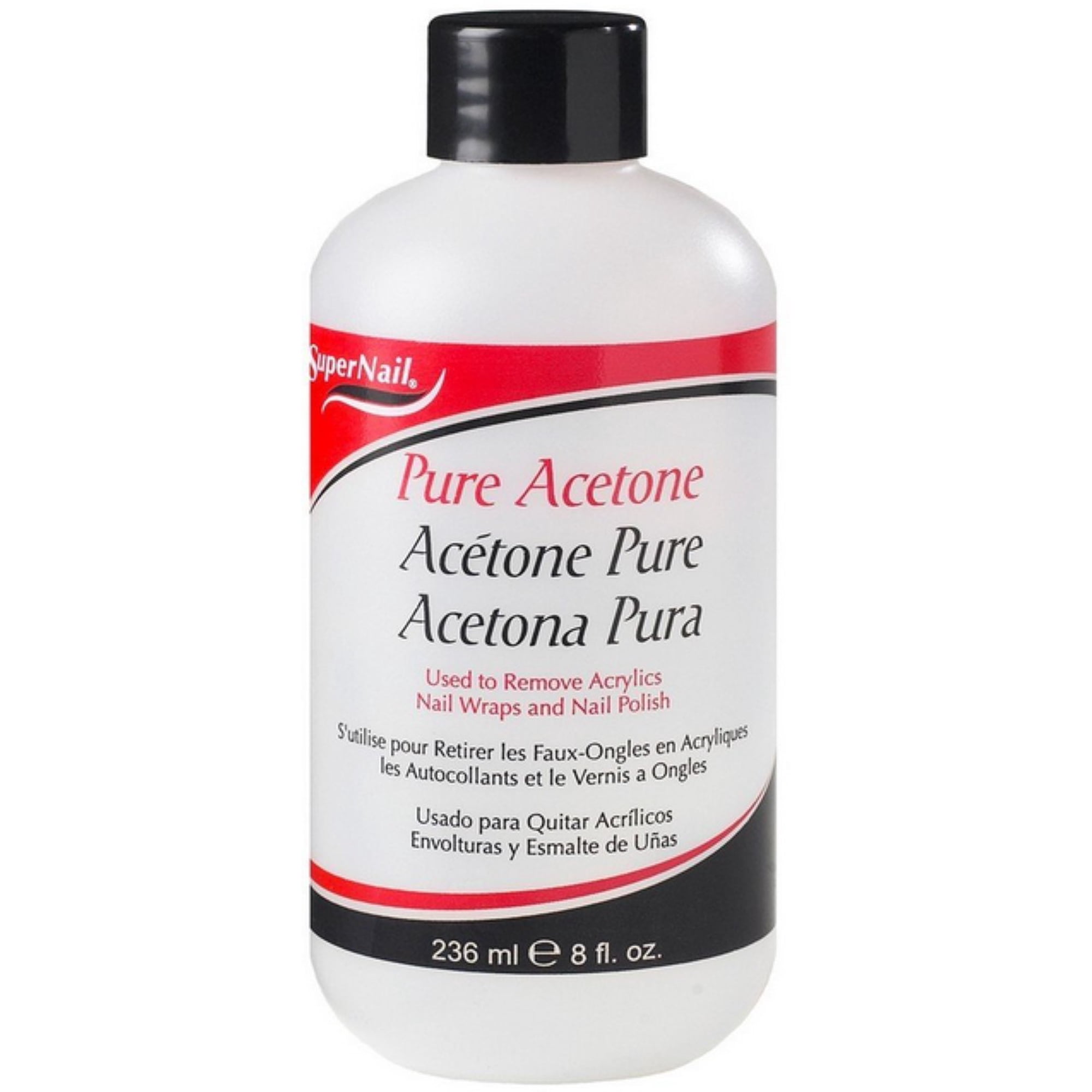 Super Nail Pure Acetone Polish Remover, 8 oz (Pack of 2)