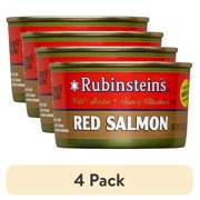 (4 pack) Trident Seafood Rubinstein's Canned Wild Alaska Red Salmon, Gluten-Free, 17g Protein, 7.5 oz
