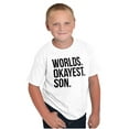 thumbnail image 3 of Worlds Okayest Son Funny Children Boys Kids T Shirt Tees Tops Teen Brisco Brands S, 3 of 5