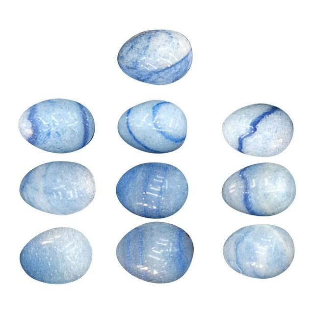 Mini Huevos de Pájaro de Ágata Cristalina de 20 Mm (Juego de 10 Unidades) | Piedras Naturales Pulidas para Huevos de Pascua | Pequeños Cristales Curativos Decorativos de 2 Cm | Incluye Bolsa de Regal