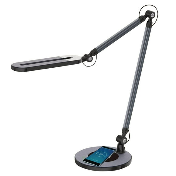 Royal Sovereign Lampe de bureau à DEL à bras pivotant<br>avec recharge sans fil