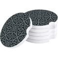thumbnail image 1 of FMSHPON Geometric Abstract Pattern Set of 4 Car Coaster for Drinks, Absorbent Ceramic Stone Coasters Cup Mat with Cork Base for Home Kitchen Room Coffee Table Bar Decor, 1 of 5