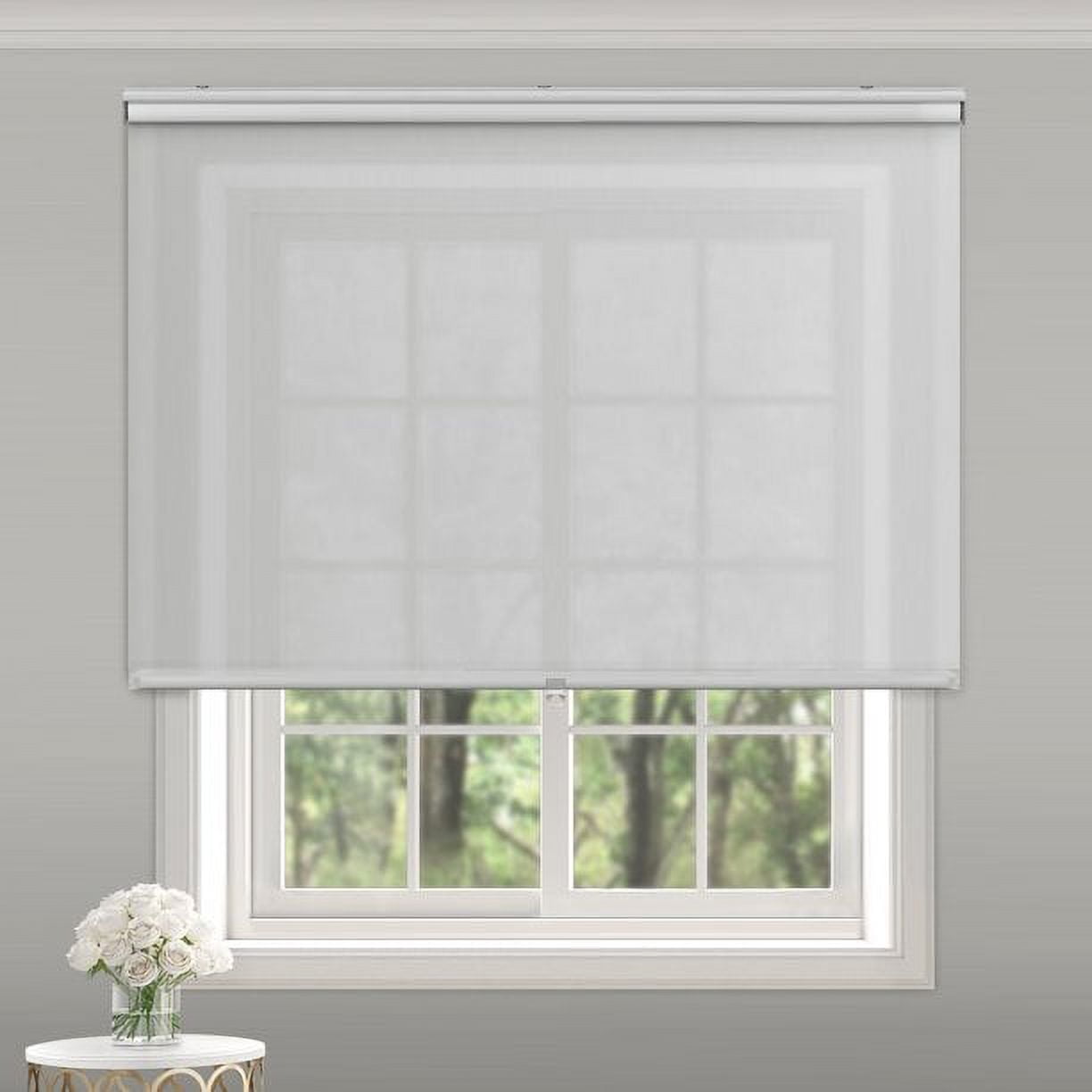 (2 pack) Mainstays Light Filtering Slow Release Roller Shade 35×72", Grey