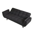thumbnail image 5 of Sofa Bed, Convertible Sofa, Small Apartment Furniture&nbsp;2 Seater Sleeper with 3 Position Adjustable Backrest, Transforms into Bed, Polyester Upholstery, Black, 74 Inch, 5 of 9