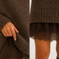 thumbnail image 3 of Women’s Turtleneck Sweater Mini Dress Set, Oversized Knit Top with Lace-Trim Slip Dress, Fall Winter 2-Piece Outfit, 3 of 8