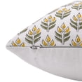 thumbnail image 3 of Fabdivine Block Print Throw Pillow Cover, 14x36 Inch Thick Cotton White Decorative Cushion Cover, Floral Print Boho Design Yellow Pillow Cover for Sofa and Couch, 3 of 5