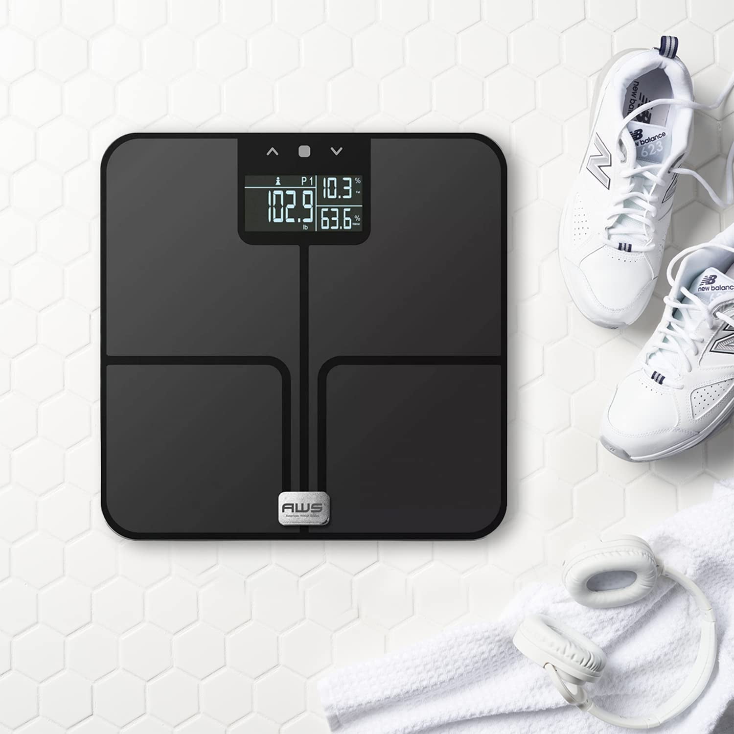 American Weigh Scales Achiever 396 Bathroom Scale - Black - 396Lbs