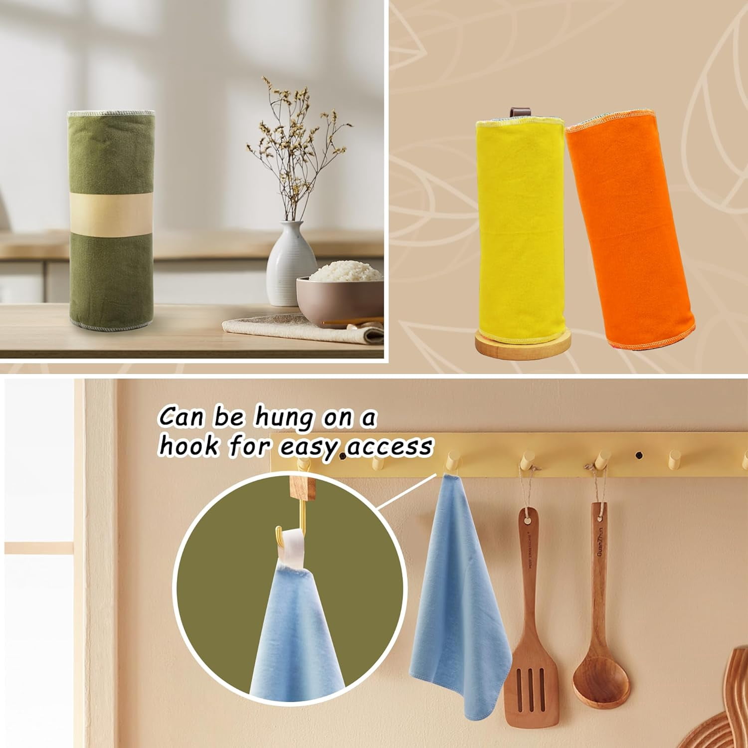 Bsofter Reusable Paper Towels Washable - Jumbo Large Cotton Cloth Paperless Paper towels for Kitchen,Eco-Friendly Paper Towels Washable Roll-Zero Waste Towels Alternative Napkins 30 Pack