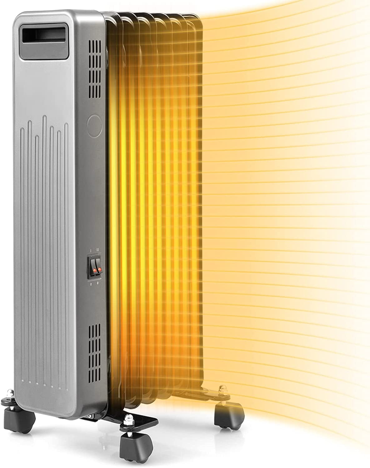 1500W Oil Filled Radiator Heater, Electric Space Heater with 3 Heat