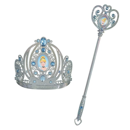 Cinderella Costume Accessory Kit, Includes a Silver Crown and a Cameo Wand