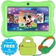 thumbnail image 3 of (3 pack) Contixo 7" Kids Tablet Bundle, 50 FREE Disney eBooks, Learning Android Tablet for kids 3-12, 32GB, Parental Controls, Kid-Proof Case with Kickstand, Includes Headphones, Carrying Case - Green, 3 of 9