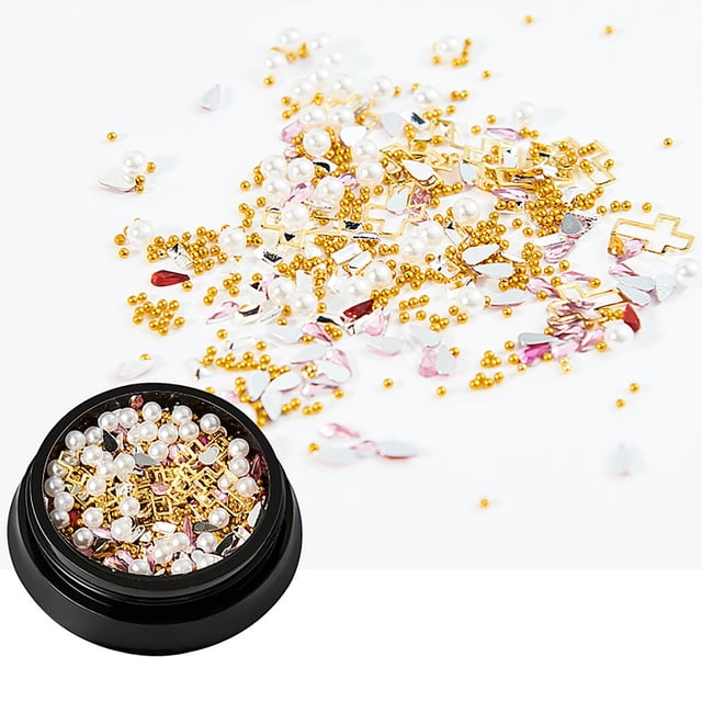 EGNMCR Star And Shape Jewelry Set Copper Round Sequins Nail Rhinestones Nail art
