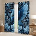 thumbnail image 2 of Erosebridal Animal Blue Dragon Black Out Curtains For Boys Girls,Vintage Flowers Curtains Pack of 2 (42x63 Each) For Kids Teens, 2 of 6