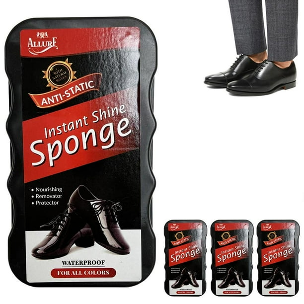 4 Shoe Polish Sponges Instant Shine Leather Care Boots Protector Quick