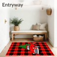 thumbnail image 3 of ODIKA 2'x3' Machine Washable Non-Slip Area Rug, Festive Holiday Buffalo Plaid Farmhouse Truck Decorative High Traffic Rug, Red, 651772, 3 of 7