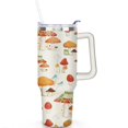 thumbnail image 2 of 40oz Colorful Botanical Mushroom Stainless Steel Flip Straw Tumbler Spill Proof Travel Cup Double Wall Vacuum Insulated Coffee Mug with Top Handle, 2 of 6