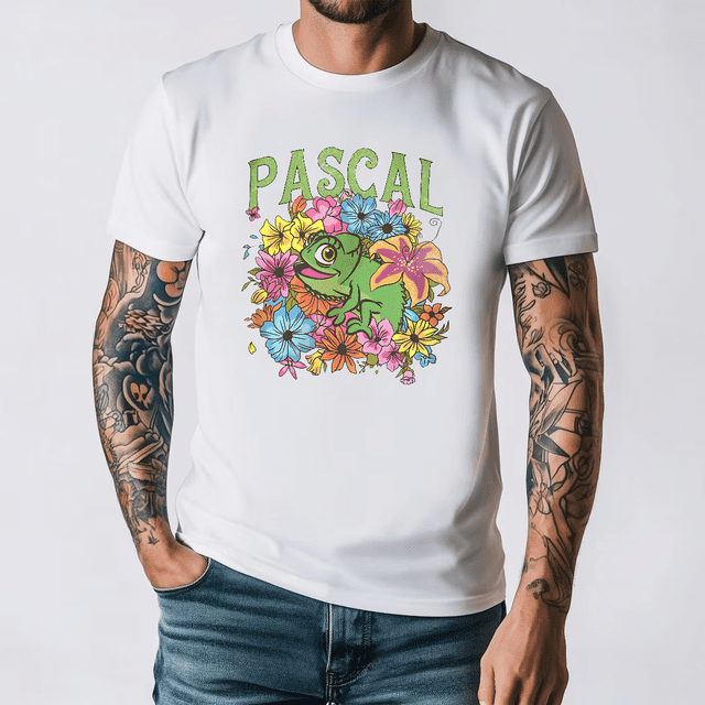 T-shirt Floral Rétro Disney Tangled Pascal Raiponce, le Royaume Magique T-shirt, Disney Pascal, Walt Disney World, Tee de Vacances Disneyland