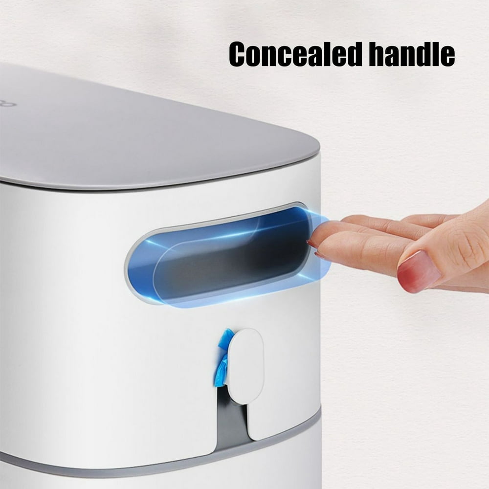 EIMELISlim Line 8L Touch-Free Trash Can Space-Saving Design for Bathrooms Small Spaces  Plastic Construction  Easy to Clean Use Includes Garbage Bin Black