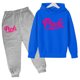 thumbnail image 3 of Sudadera con capucha para niños con estampado de letras rosas, abrigo y pantalones para niñas, 2 piezas, ropa de 3 a 12 años, conjunto deportivo de moda informal y encantador, 3 of 5