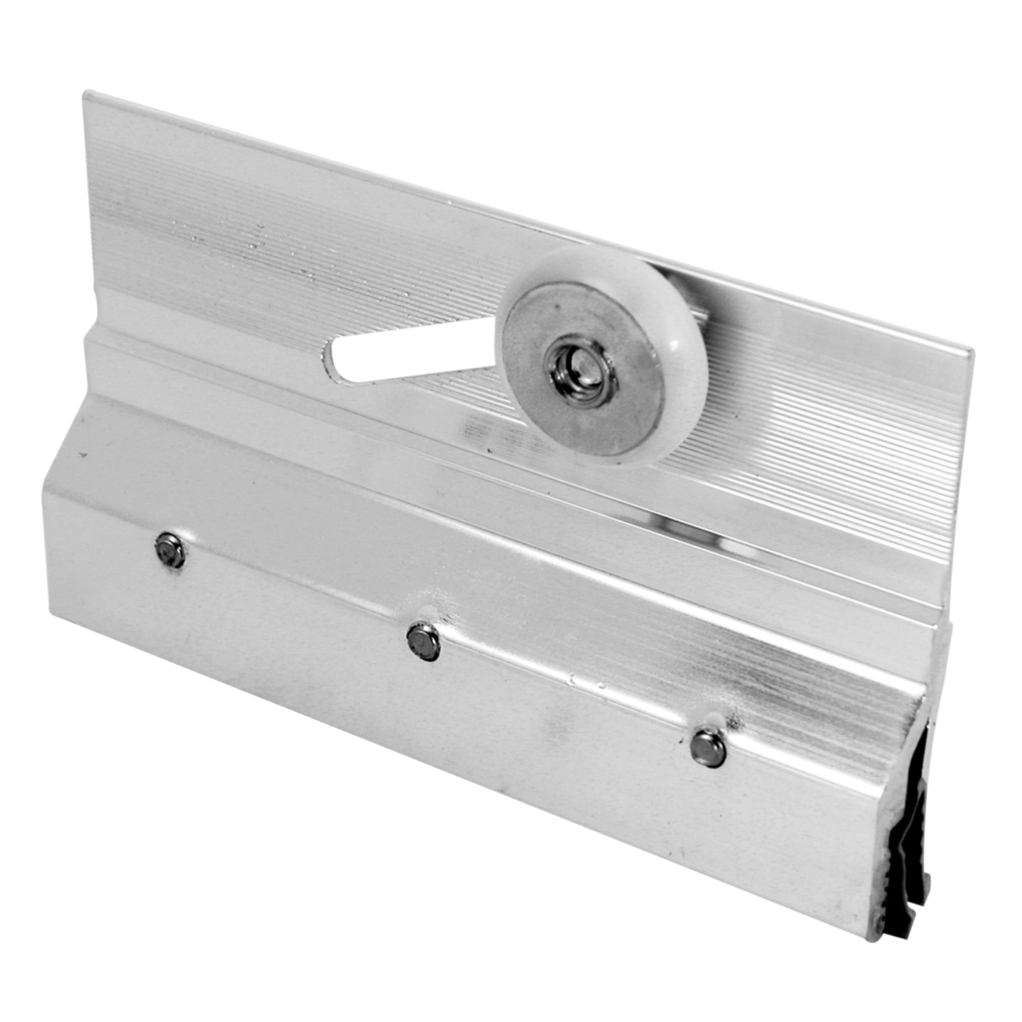 Frameless Shower Door Top Bracket Roller Assembly 3/4 in. Round Plastic Wheel Ball Bearings Extruded Aluminum Bright Finish (2 Pack)