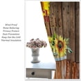 thumbnail image 5 of Sunflower Curtains, Farmhouse Vintage Wood Panel Western Cowboy Sunflower Floral Prints Blackout Rod Pocket Window Treatments Drapes for Kitchen Bedroom Living Room42x54in, 5 of 6