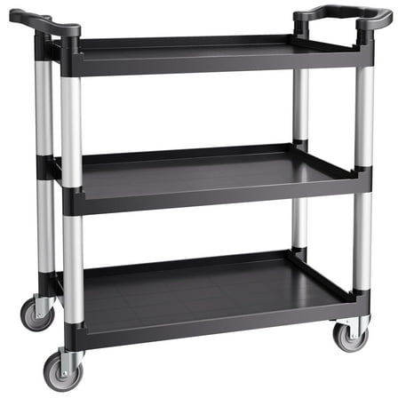 500 lbs Capacity 3-Tier Heavy Duty Utility Cart Rolling Service Cart with Wheels for Hospital & School