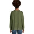thumbnail image 3 of Time and Tru Women's Hacci Knit Pullover with Long-Sleeves, Single and 2-Pack, Sizes XS - XXL, 3 of 6