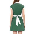 thumbnail image 3 of CAMISA DE VESTIR CON BOTONES INSPIRE CHIC para Mujeres, Con Solapa, Manga Corta, Cinturón, Vestidos de Trabajo, Color Verde, 3 of 5