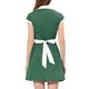 thumbnail image 3 of CAMISA DE VESTIR CON BOTONES INSPIRE CHIC para Mujeres, Con Solapa, Manga Corta, Cinturón, Vestidos de Trabajo, Color Verde, 3 of 5