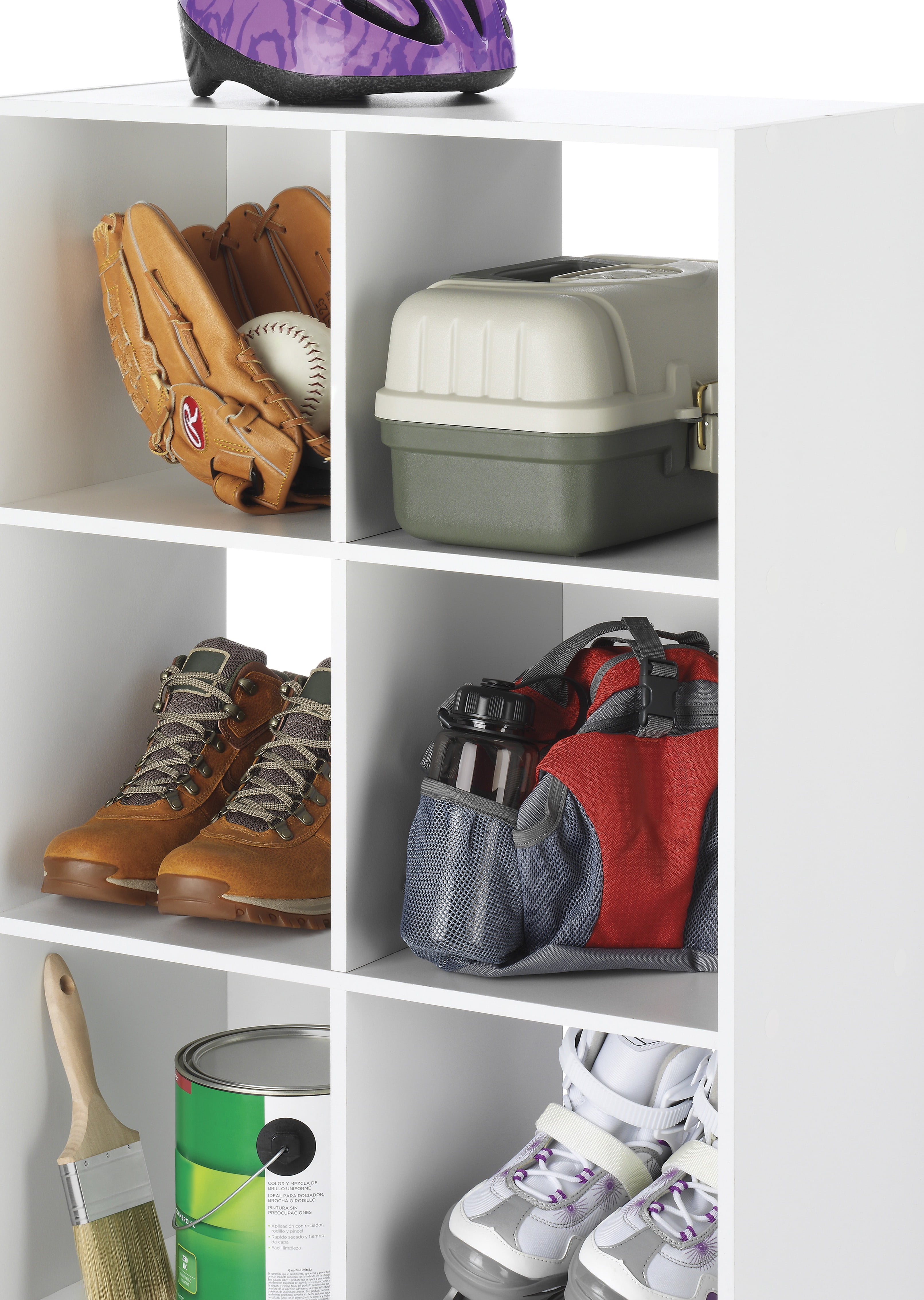 Whitmor 3 Shelf Cube Bookcase Organizer - 6 Section - White - Adult Use
